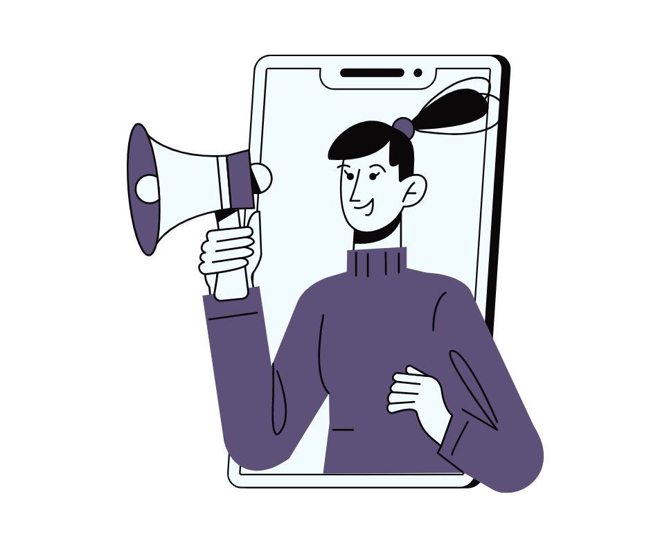 Image showing a graphical man giving social media management service